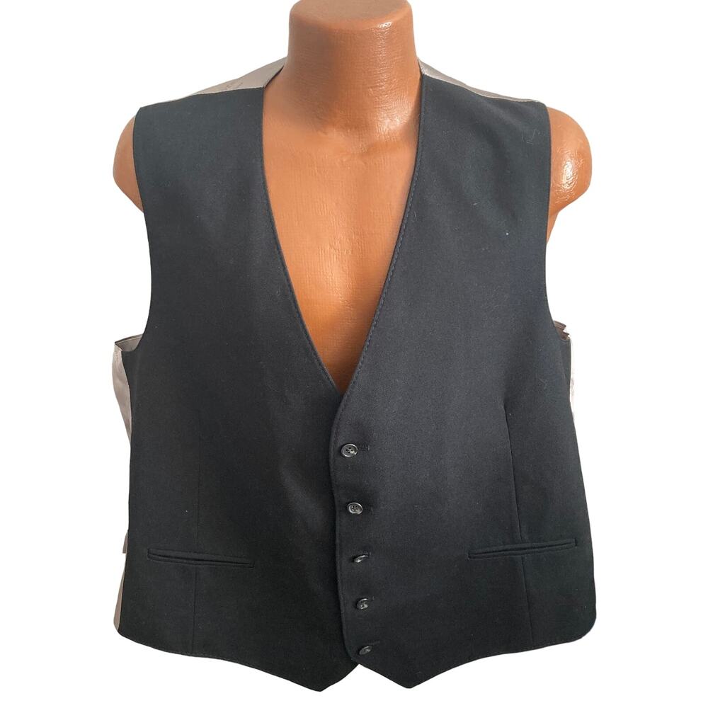 Givenchy Paris Vest Waist Coat Mens 50 Black 4 Button
